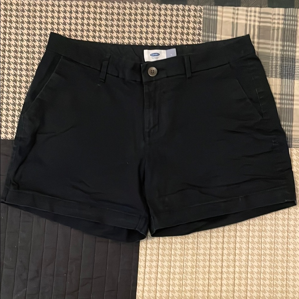 Old Navy Black Shorts Tailored Cotton Twill